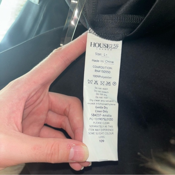 House of CB Amalia Black Satin Trousers | Size L+ - Picture 11 of 13